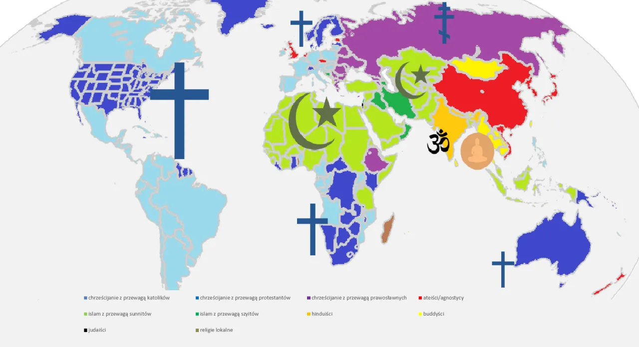 Zdjęcie Aktualna mapa religii na świecie - szczegółowy przegląd wyznań i geografii