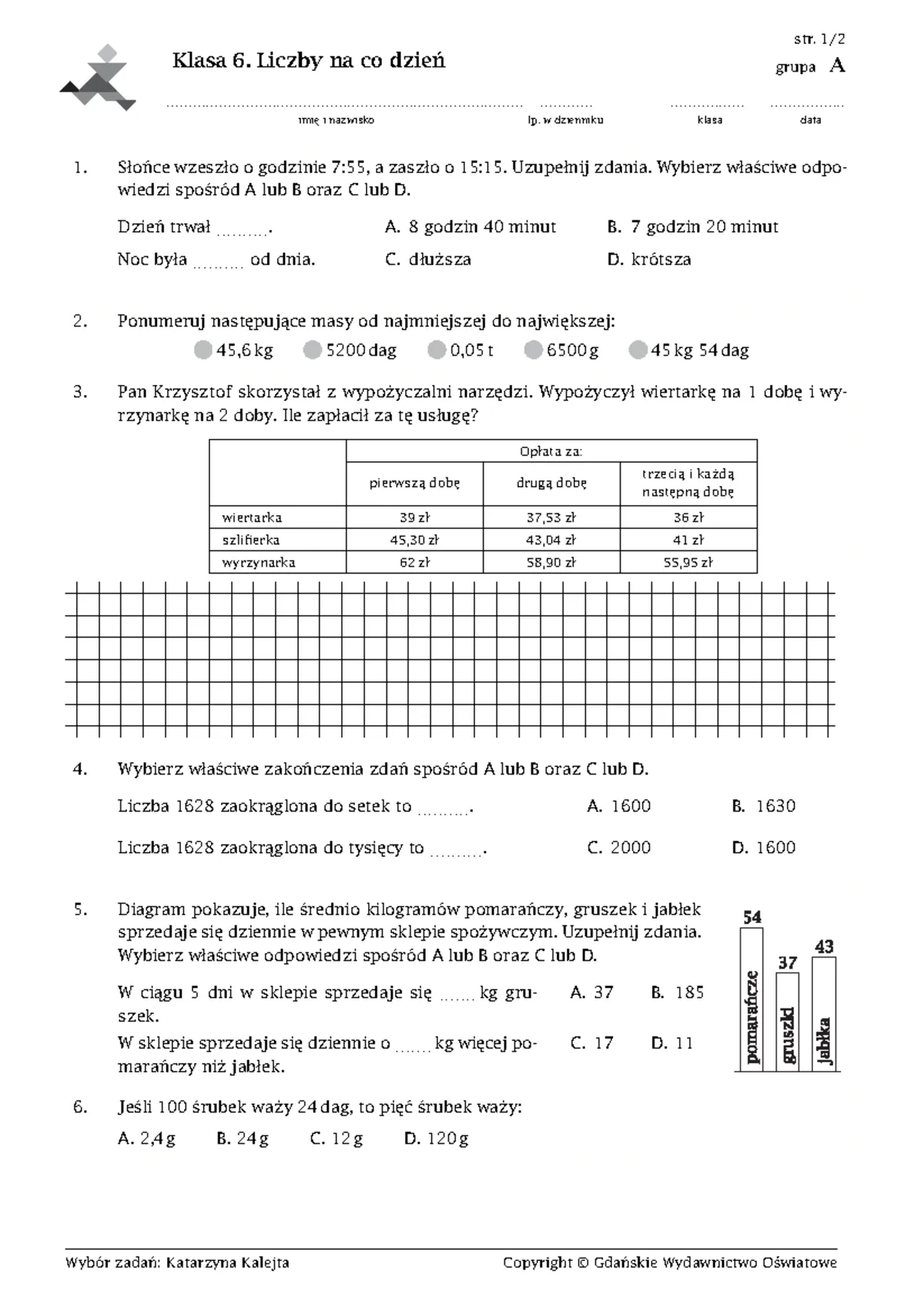 Zdjęcie Sprawdzian z matematyki klasa 6: liczby na co dzień - klucz do sukcesu