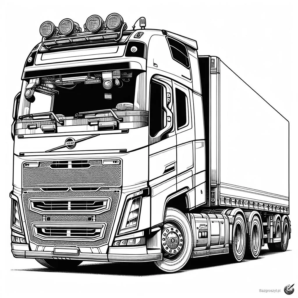 Zdjęcie Kolorowanki ciężarówki Volvo – kreatywna zabawa dla dzieci w domu