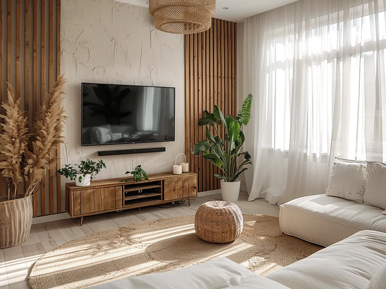 Zdjęcie Wohnzimmer boho: Ideen für eine kreative und entspannte Atmosphäre