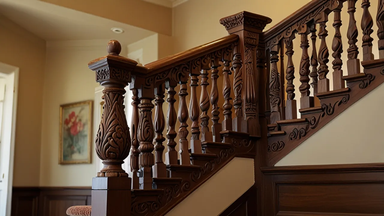 Zdjęcie Tralki drewniane toczone: eleganckie elementy balustrad i schodów