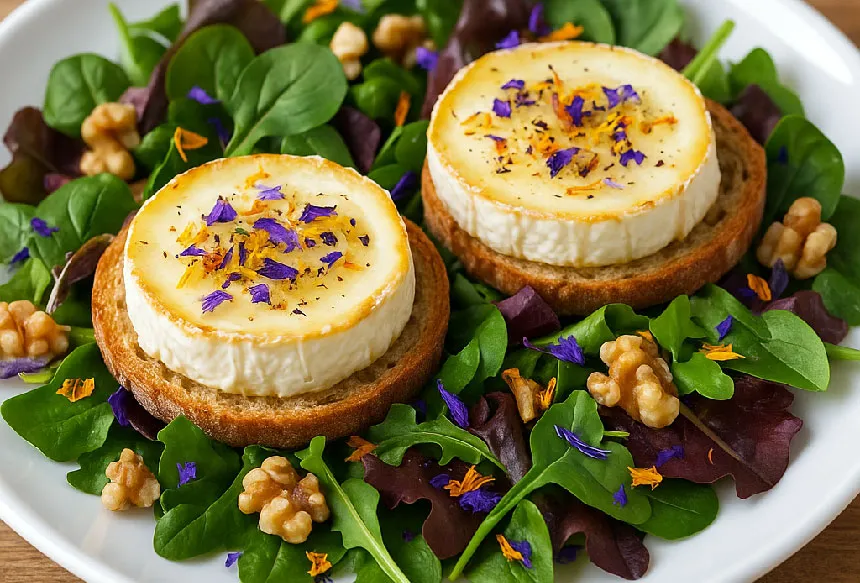 Zdjęcie Salade de ch&egrave;vre chaud originale: 3 secrets pour la r&eacute;inventer