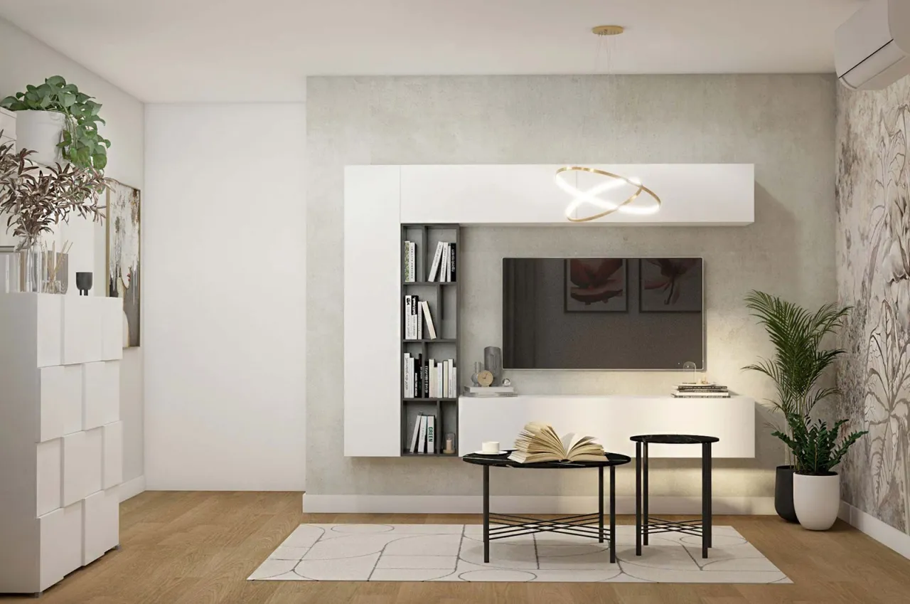 Zdjęcie Na jakiej wysokości powiesić szafkę pod telewizor, by uniknąć bólu szyi?