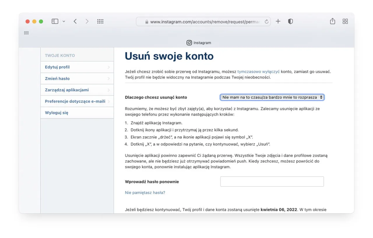 Zdjęcie Jak usunąć konto na Instagramie w aplikacji: kompletna instrukcja krok po kroku