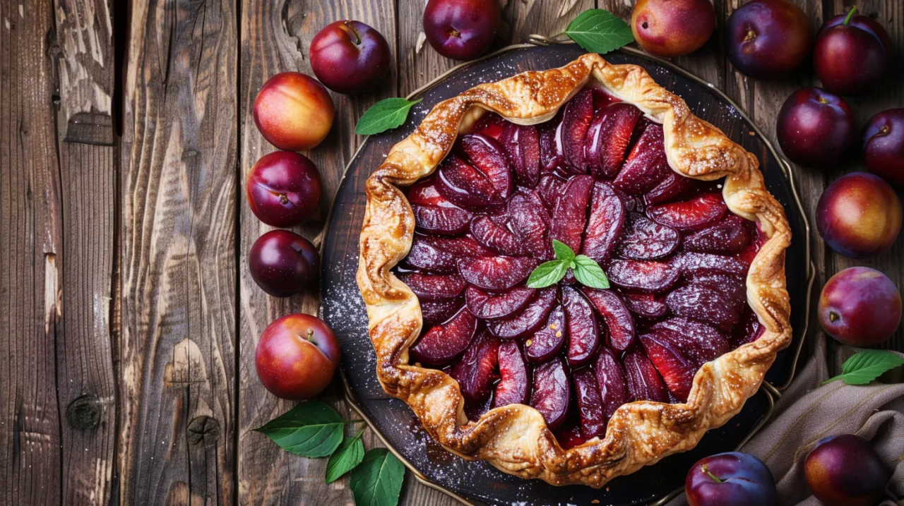Zdjęcie Galette ze śliwkami - Przepis na francuskie ciasto z owocami