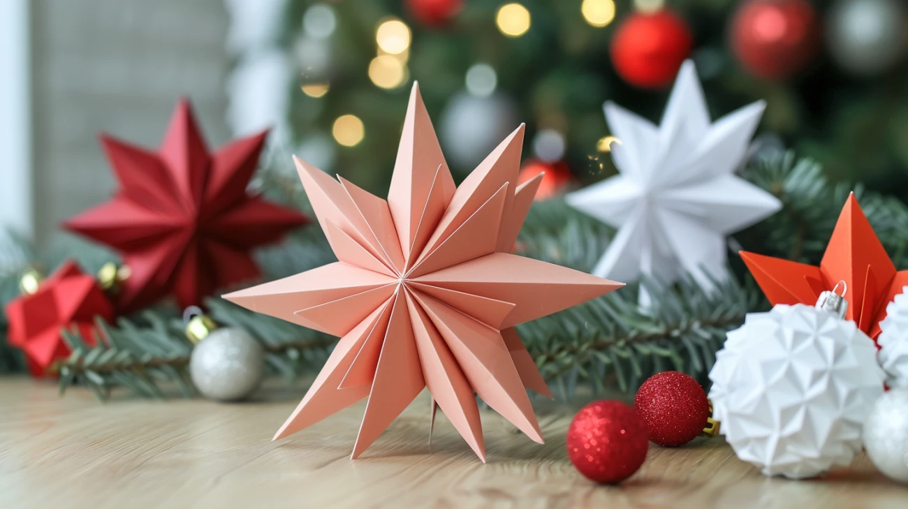 Zdjęcie Gwiazda 3D z papieru: Szablon do tworzenia świątecznych dekoracji