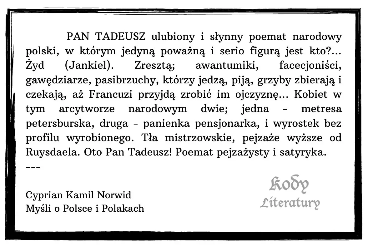 Zdjęcie Cytaty z Pana Tadeusza – kto powiedział te znane słowa?