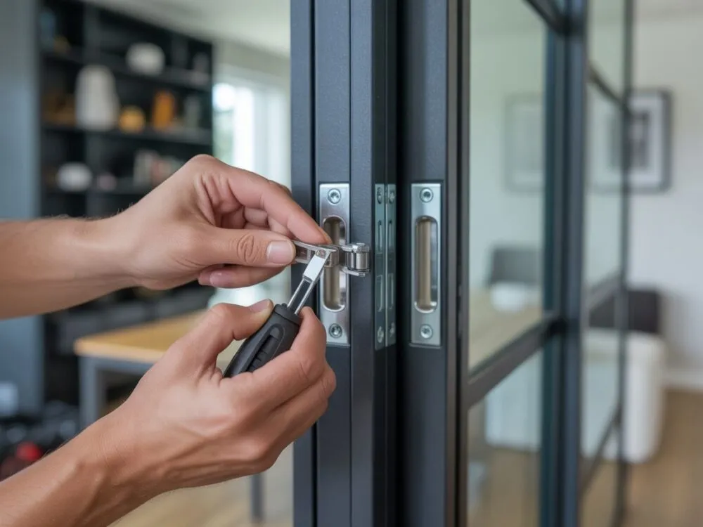 Zdjęcie Montaż zamka do drzwi przesuwnych: Poradnik krok po kroku