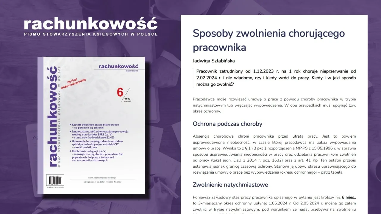 Zdjęcie Kiedy pracodawca może zwolnić pracownika z powodu długotrwałej choroby?