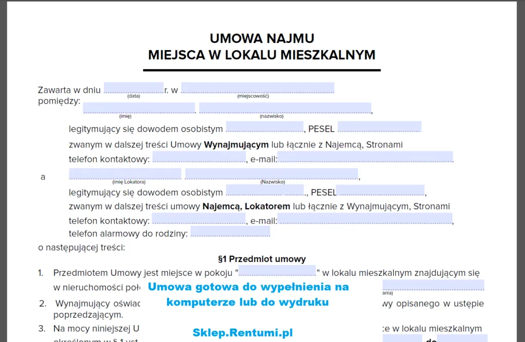 Zdjęcie Krótka umowa najmu domu jednorodzinnego PDF - pobierz wzór