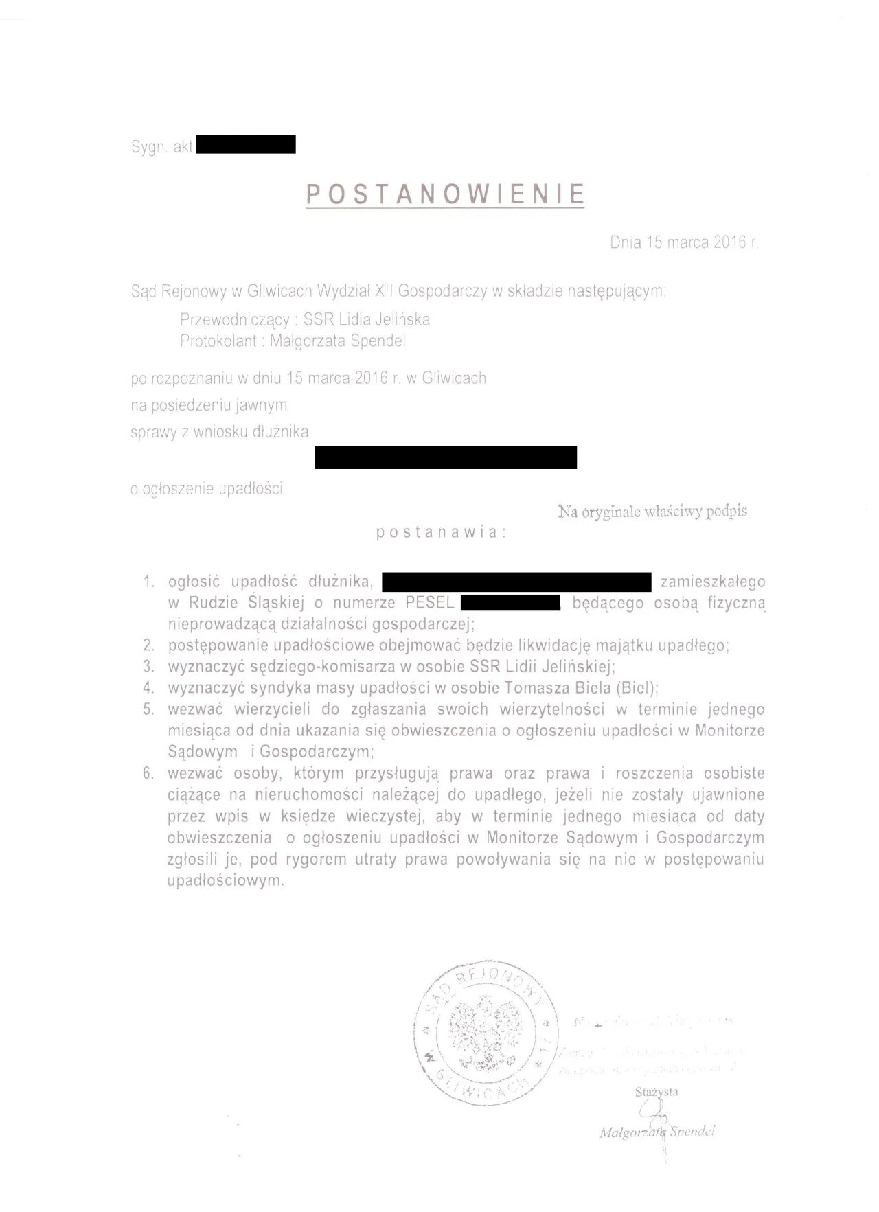 Zdjęcie Kiedy postanowienie o ogłoszeniu upadłości staje się prawomocne?