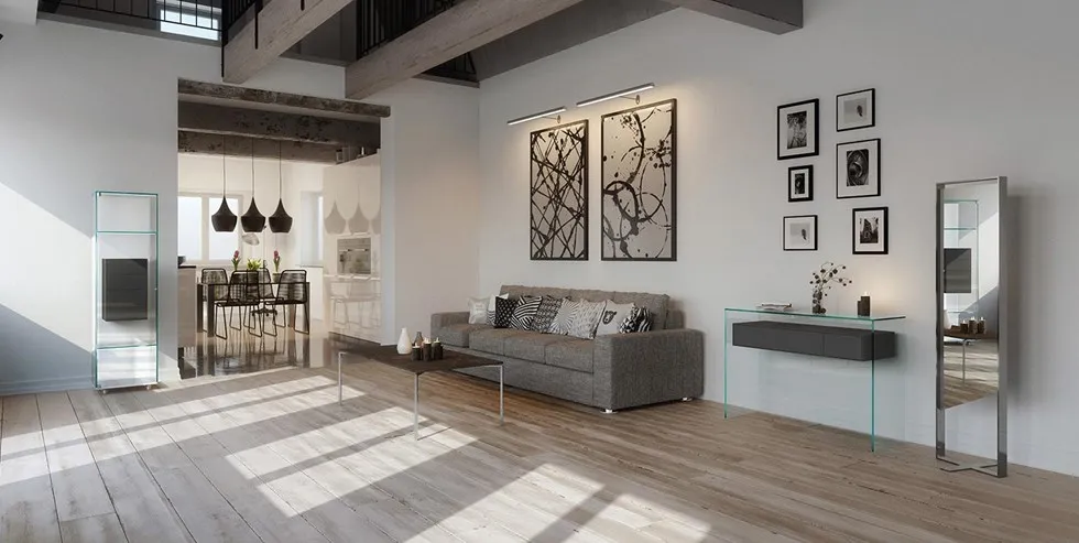 Zdjęcie Glastische Wohnzimmer: Stilvolle Designs für ein modernes Zuhause