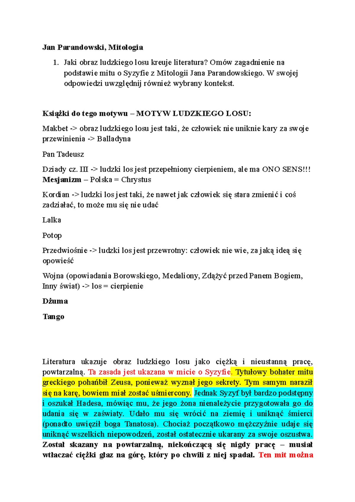 Zdjęcie Jak literatura i mitologia kreują obraz ludzkiego losu i walki?