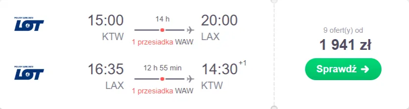 Zdjęcie Ile kosztuje lot do Los Angeles? Sprawdź ceny i najlepsze oferty