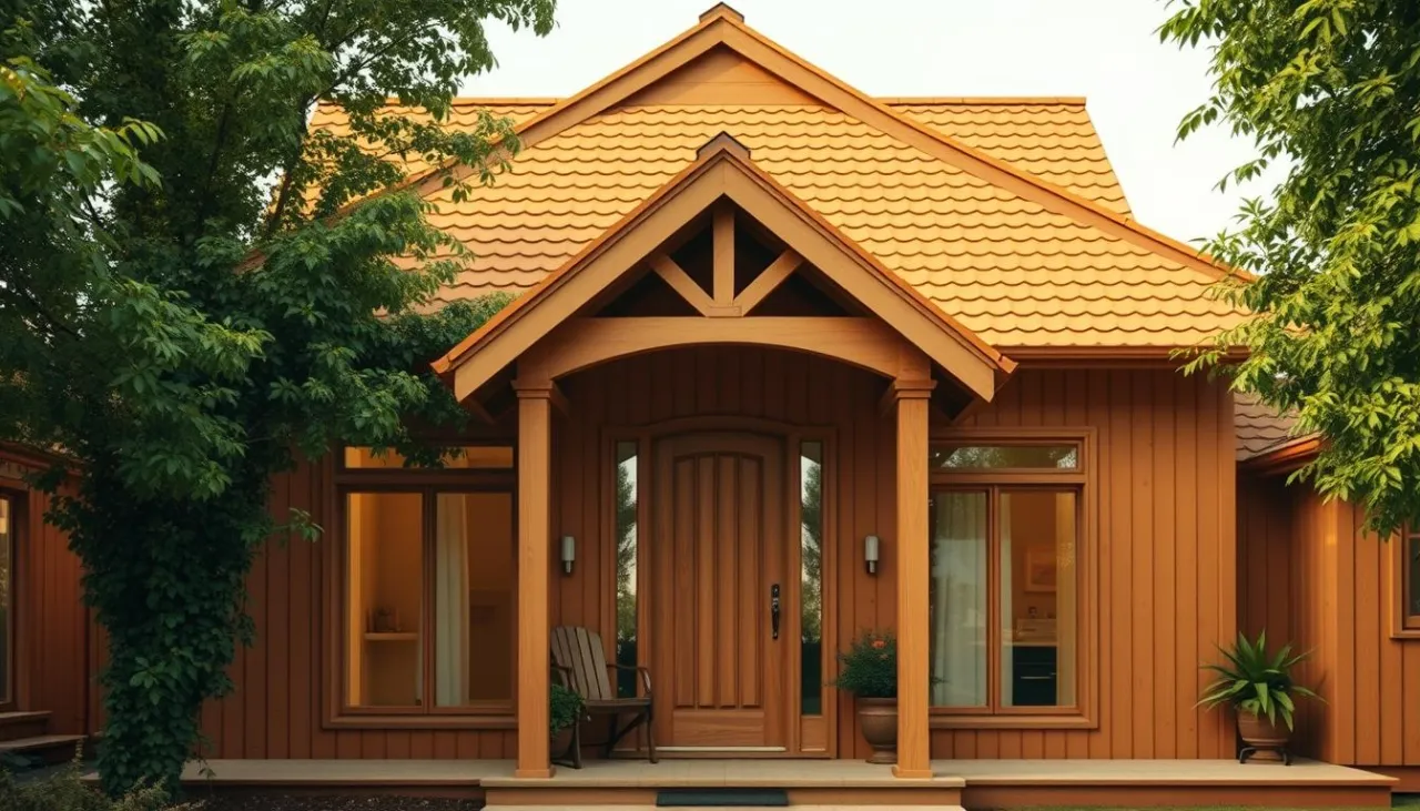 Zdjęcie Jakie kolory elewacji najlepiej pasują do okien złoty dąb?