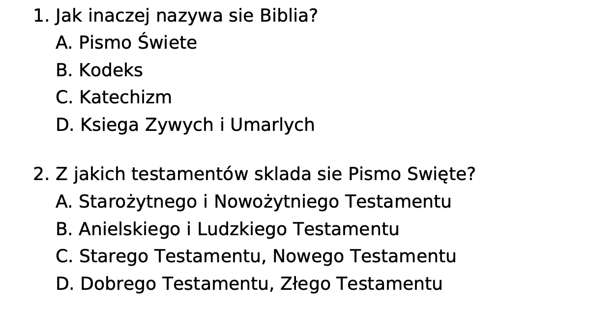 Zdjęcie Quizy biblijne: Sprawdź swoją wiedzę - quiz z biblii i jej znajomości