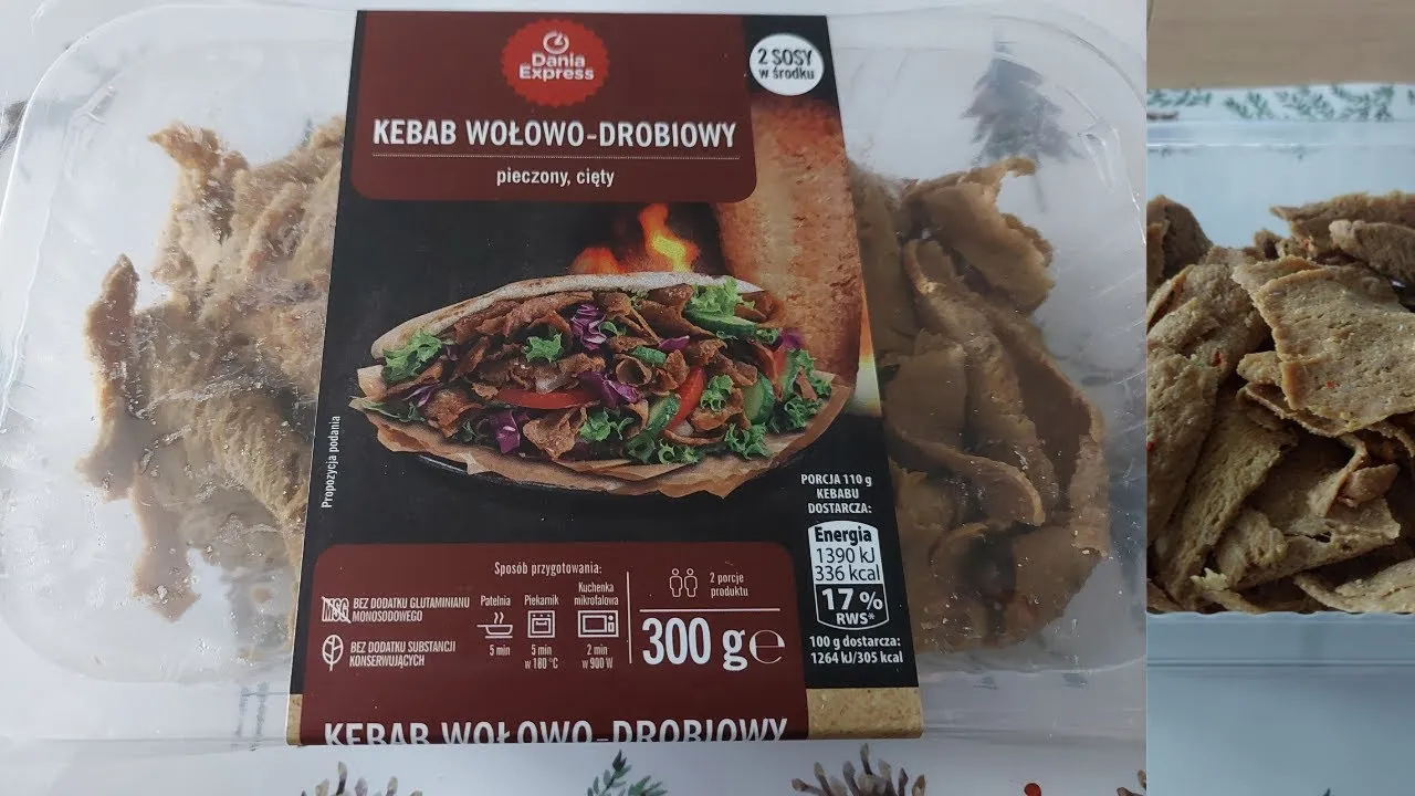 Zdjęcie Kebab wołowo drobiowy Biedronka: skład, wartości odżywcze i cena