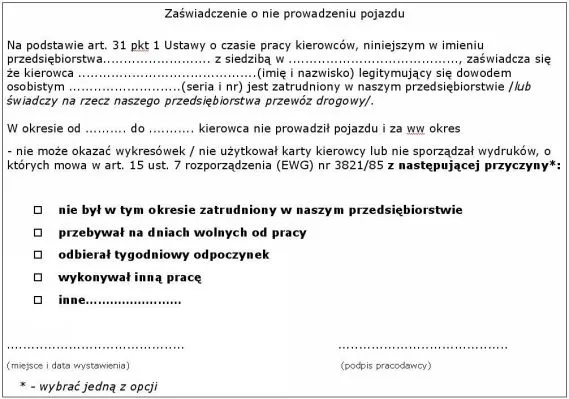 Zdjęcie Jak wypełnić oświadczenie o zatrudnieniu kierowcy bez błędów?