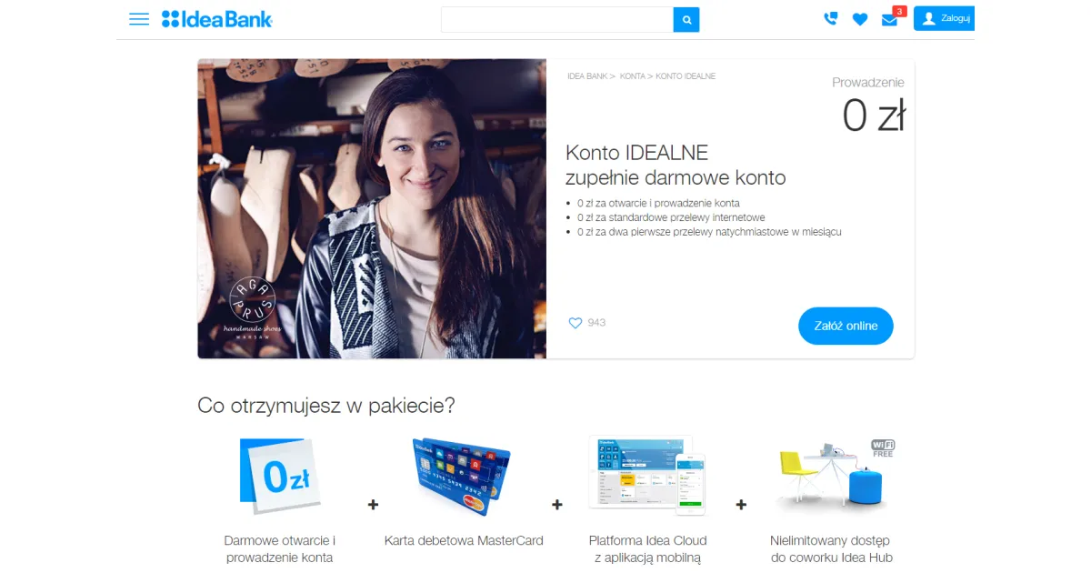 Zdjęcie Idea Bank: Konto Idealne bez opłat - Darmowe usługi bankowe