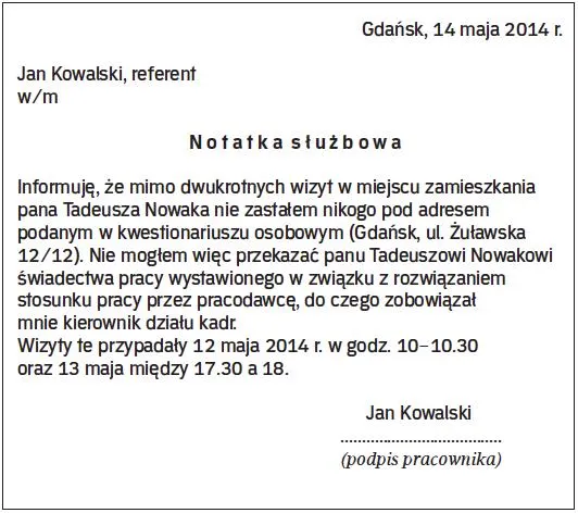 Zdjęcie Jak napisać notatkę służbową na pracownika wzór - uniknij błędów w dokumentacji