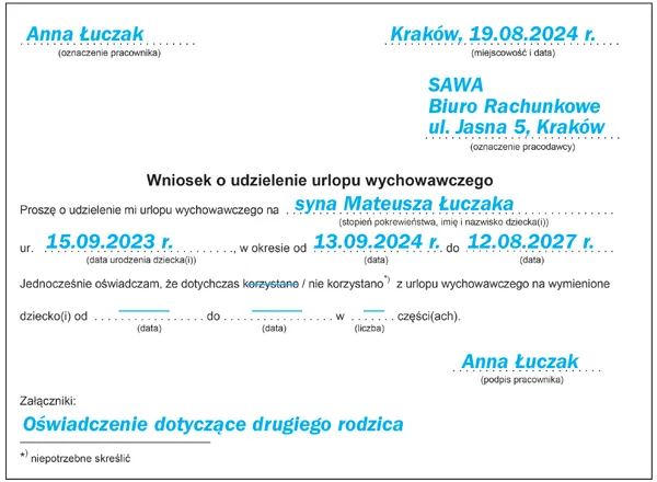 Zdjęcie Jak prawidłowo wypełnić wniosek o urlop wychowawczy: Poradnik