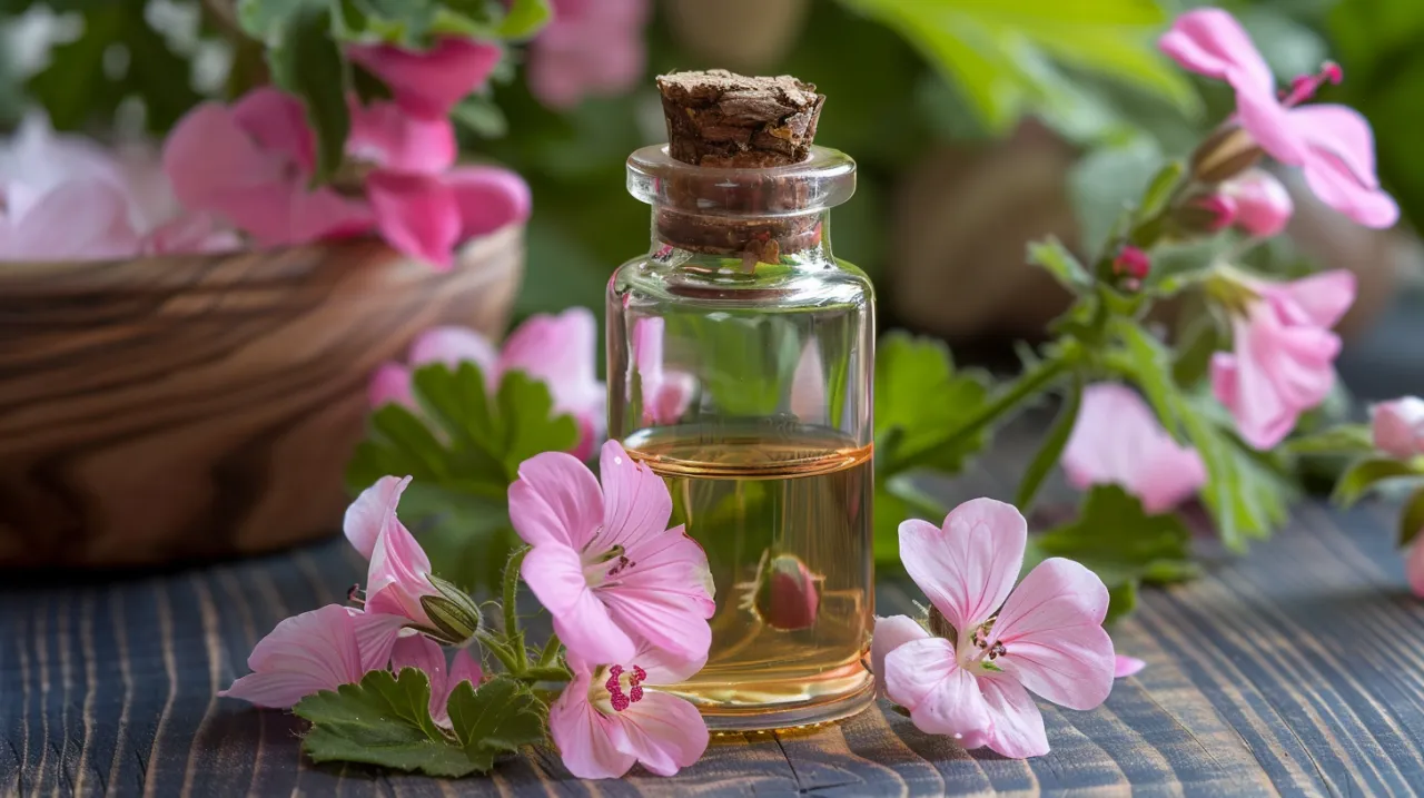 Zdjęcie Olejek geranium - Dlaczego warto używać olejku geranium w pielęgnacji?