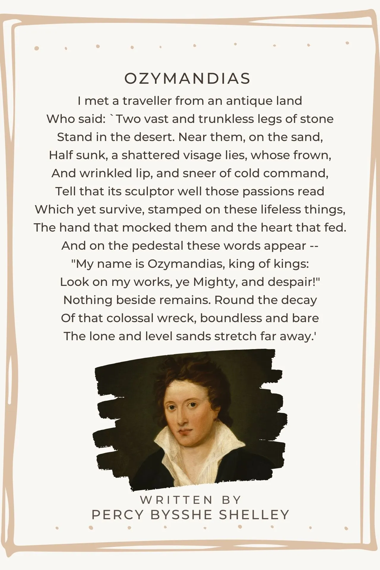 Zdjęcie Ozymandias wiersz – pełny tekst, analiza i znaczenie utworu Shelley’ego
