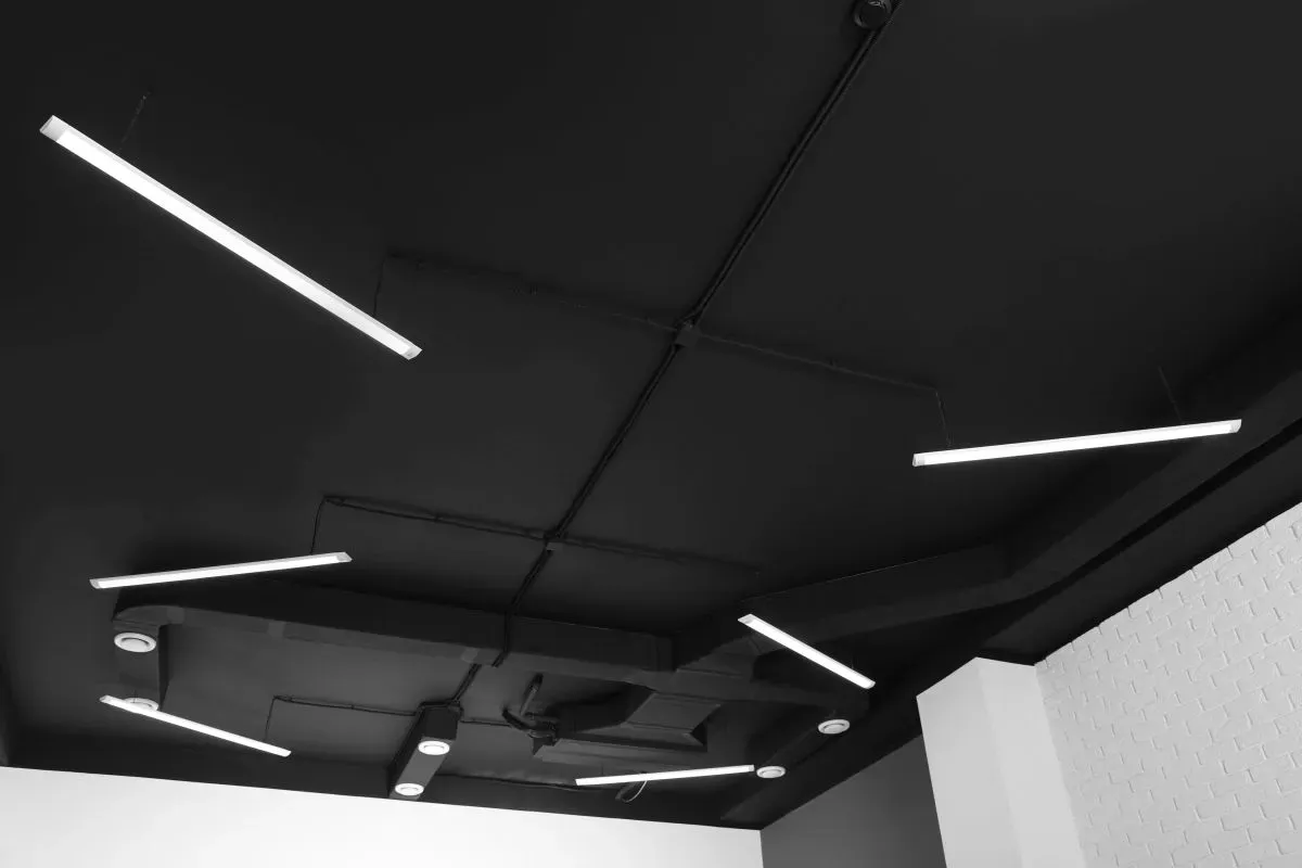 Zdjęcie Odważna aranżacja przedpokoju - czarny sufit jako elegancki akcent