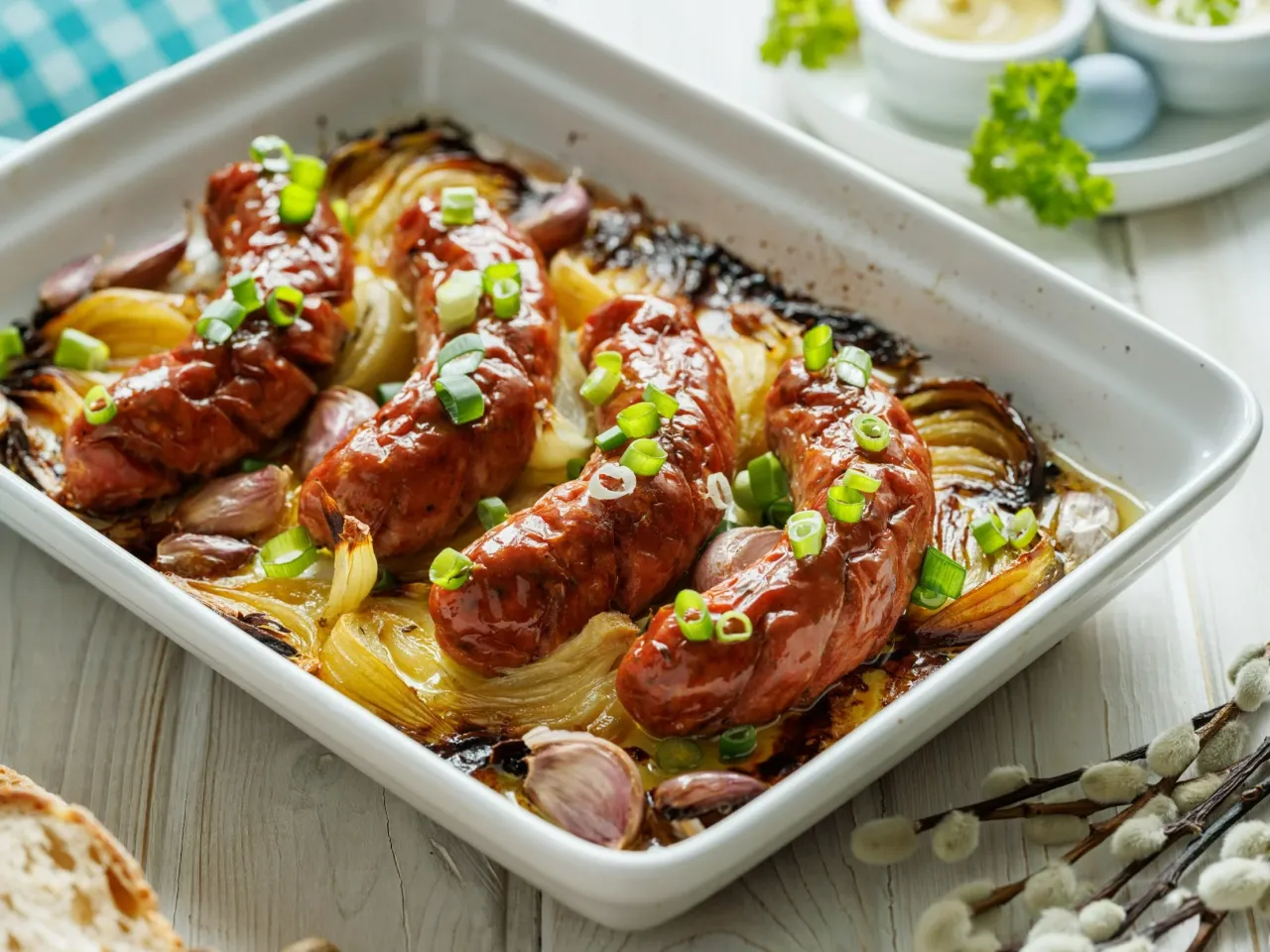 Zdjęcie Biała kiełbasa z cebulą! 5 smakowitych przepisów na Wielkanoc