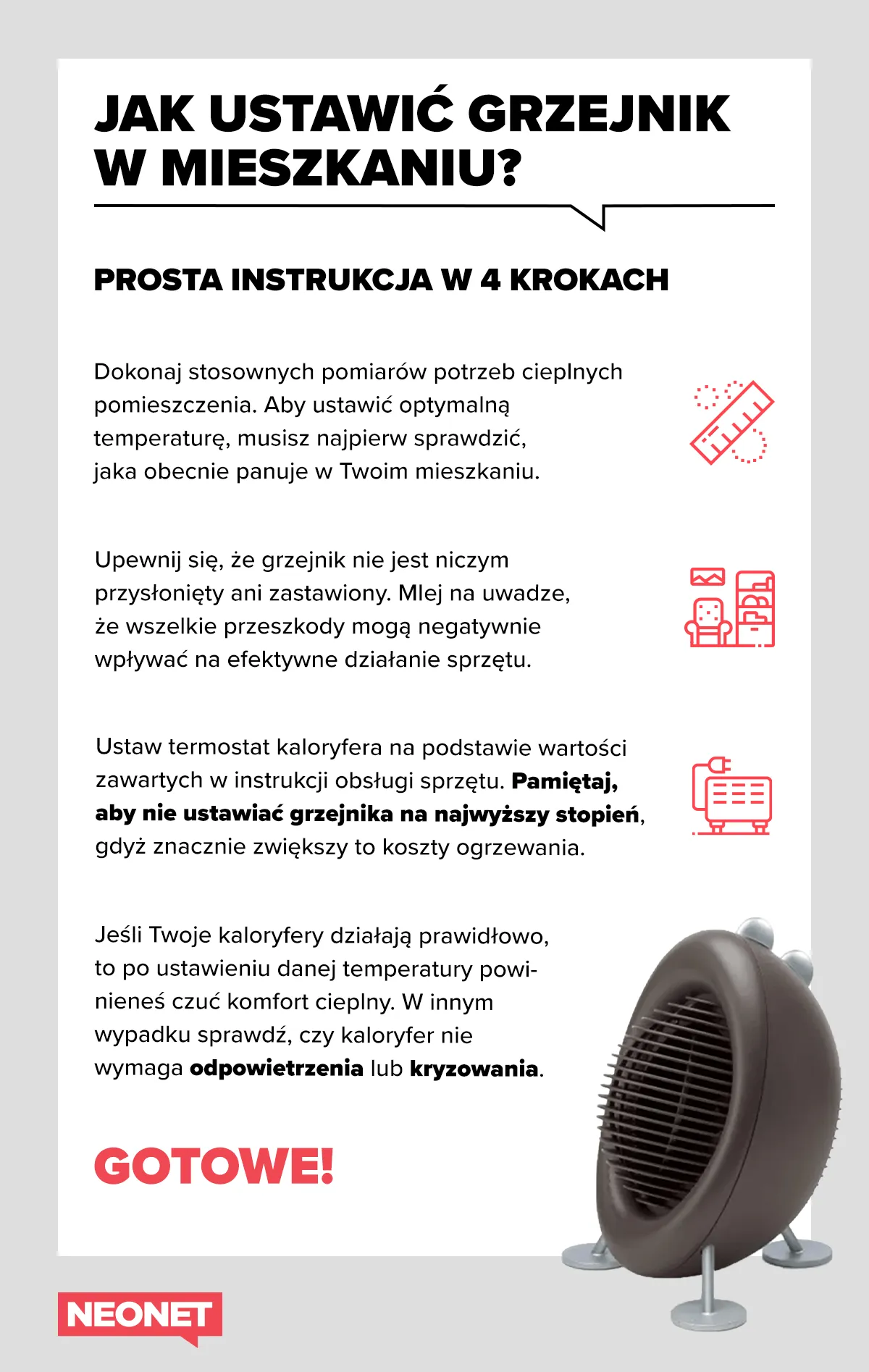 Zdjęcie Jak prawidłowo ustawić grzejniki przy pompie ciepła dla maksymalnej efektywności i komfortu