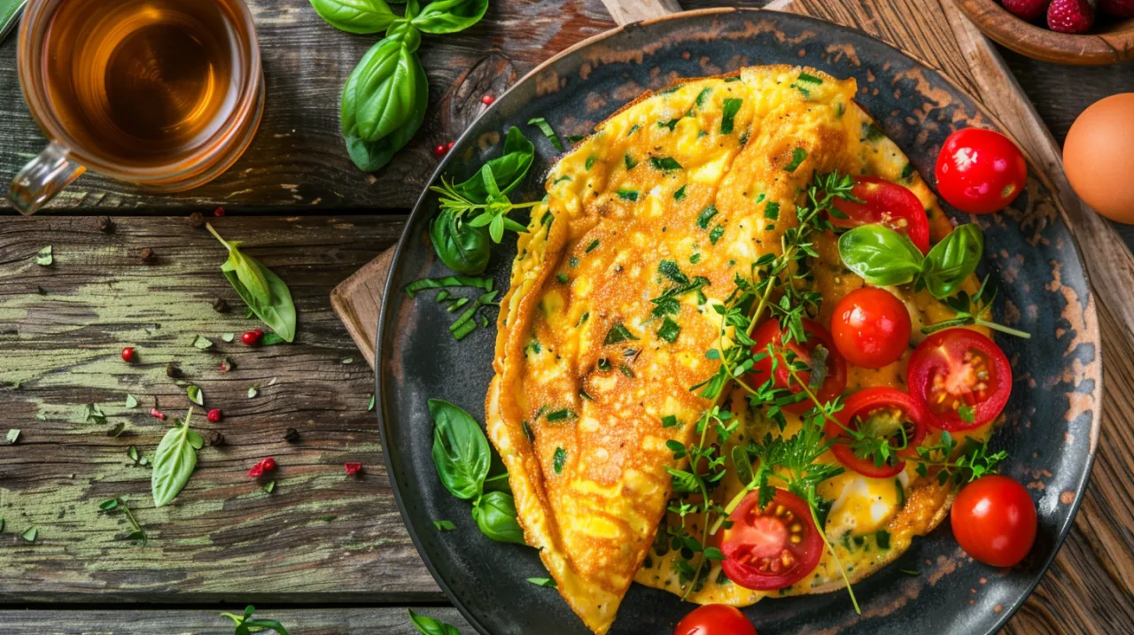 Zdjęcie Omlet z mąki orkiszowej: Poznajemy lekki i pożywny przepis na śniadanie