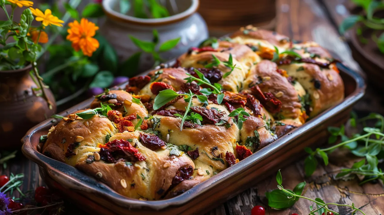 Zdjęcie Babka z kaszy gryczanej z suszonymi pomidorami i ziołami
