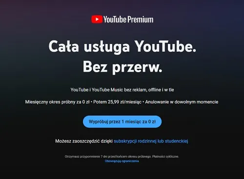 Zdjęcie Ile kosztuje YouTube Music Premium? Ceny subskrypcji i zniżki dla studentów