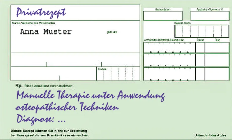 Zdjęcie Privatrezept Osteopathie Muster: So vermeiden Sie Probleme mit der Kostenerstattung