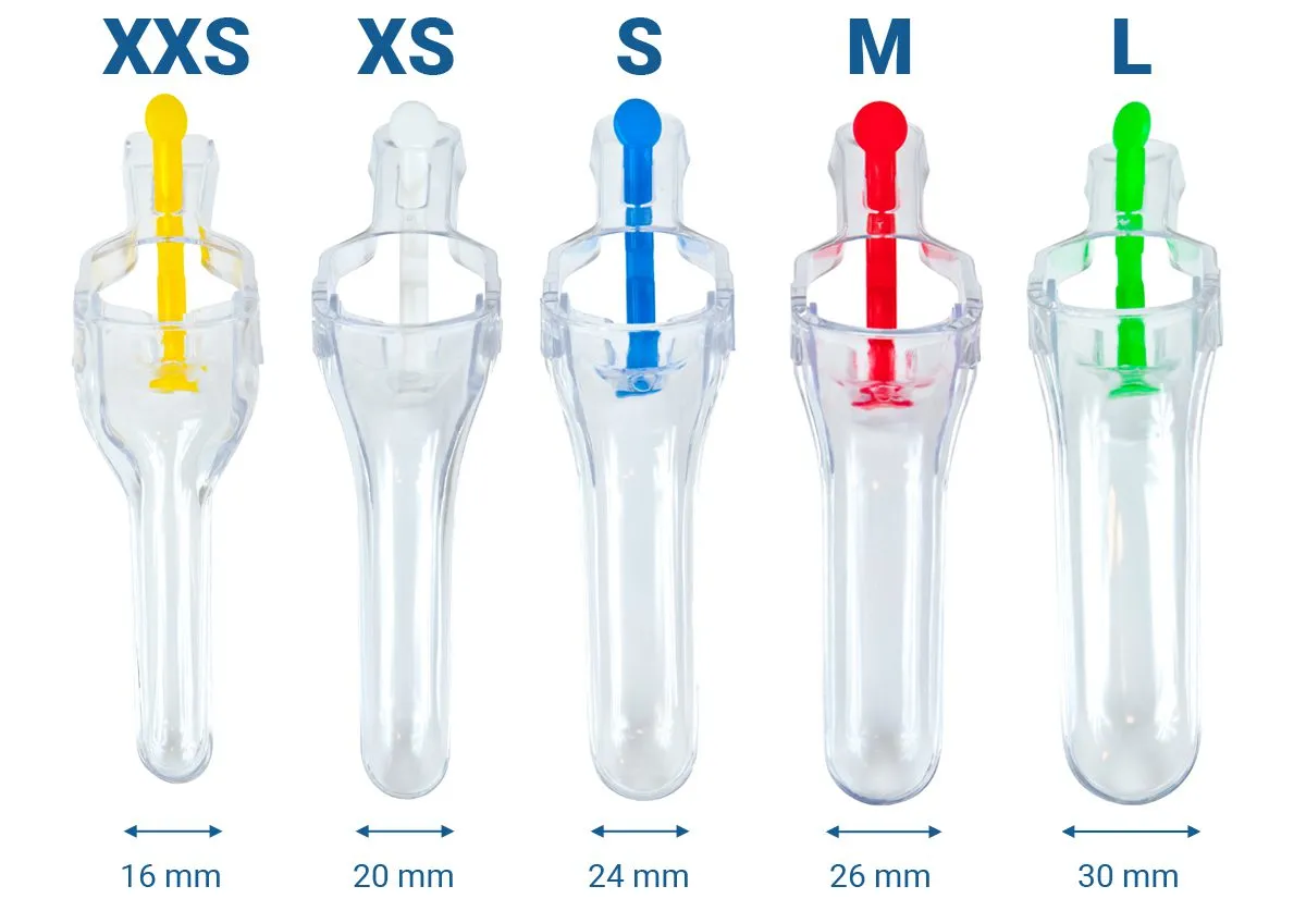 Rodzaje wzierników ginekologicznych (metalowy i plastikowy)