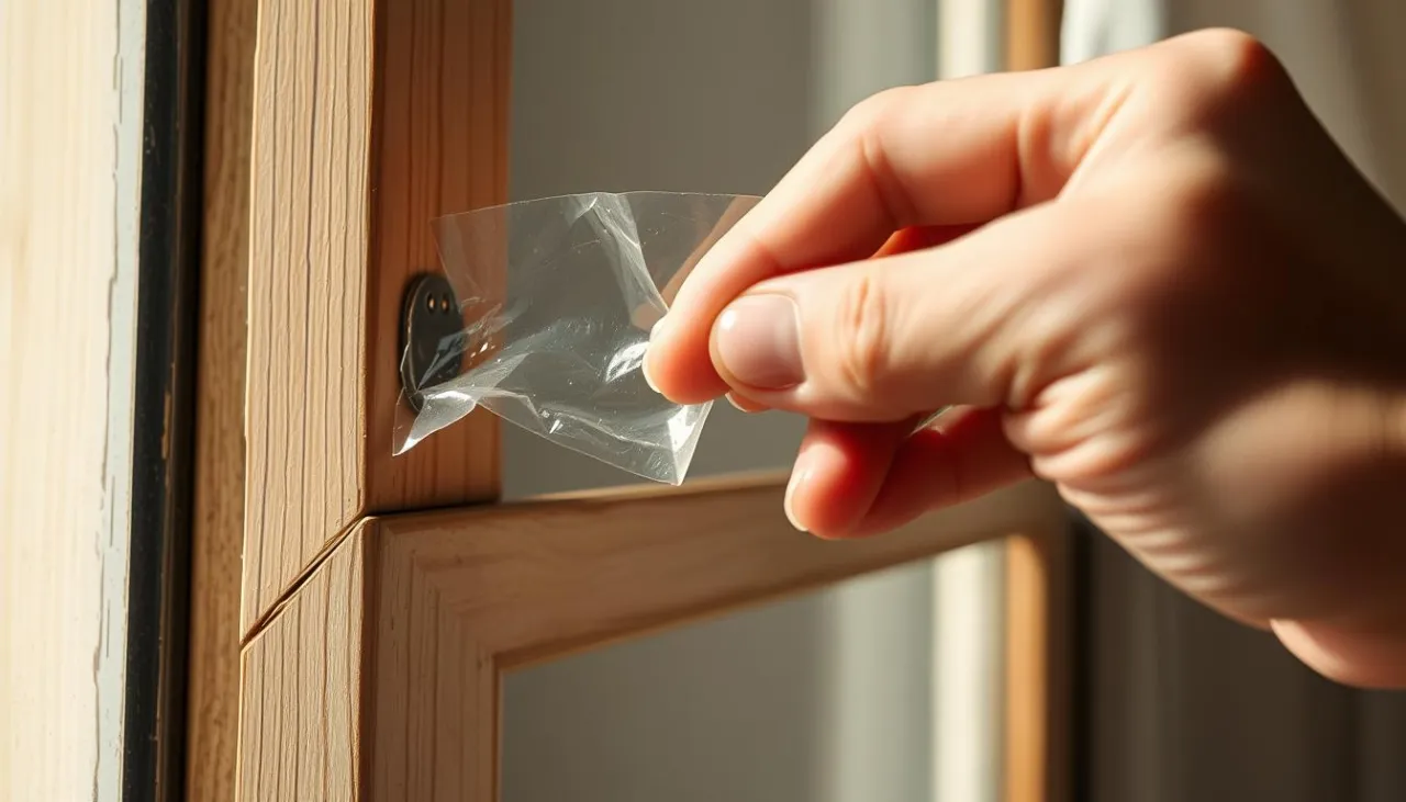 resztki kleju po taśmie, zaschnięty klej na meblach