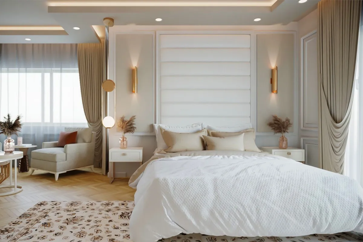 Ciepłe kolory w sypialni