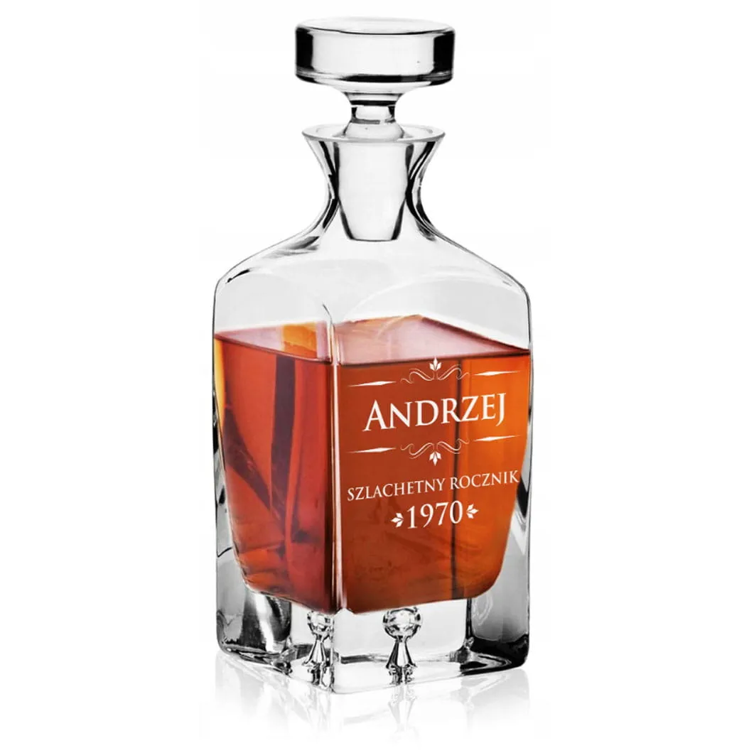 elegancka karafka do whisky z grawerem na prezent
