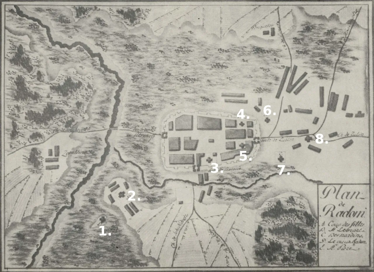 Mapa kościoł&oacute;w Radom