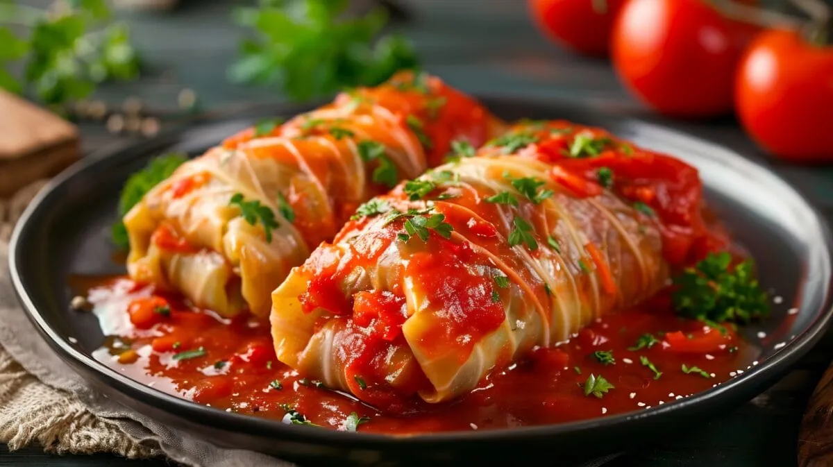 talerz gołąbk&oacute;w z sosem pomidorowym