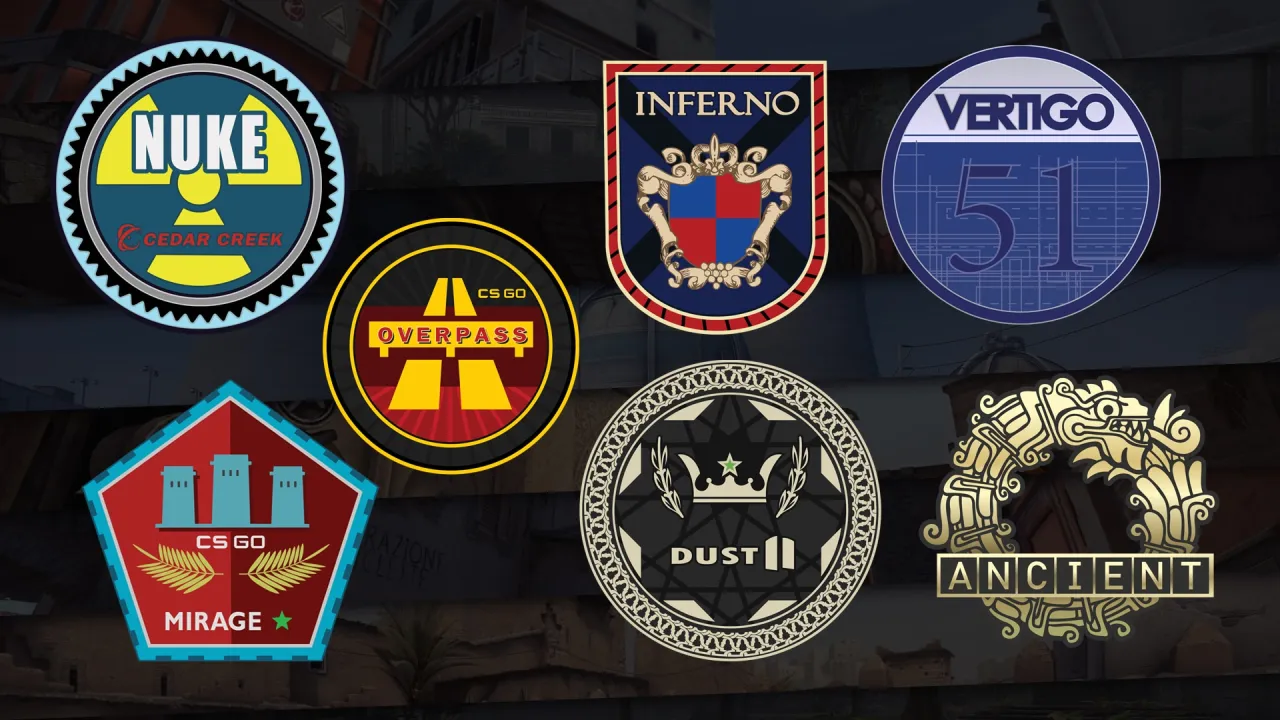 Counter-Strike 2 logo na tle mapy