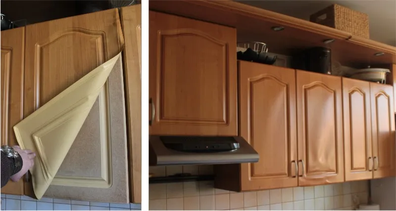 przed i po renowacji blatu kuchennego MDF