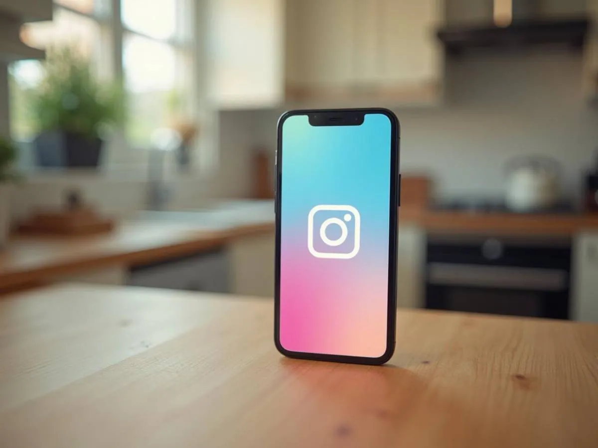 Smartfon z ikoną Instagrama. Dowiedz się, jak zmienić hasło na Instagram, aby chronić swoje konto.