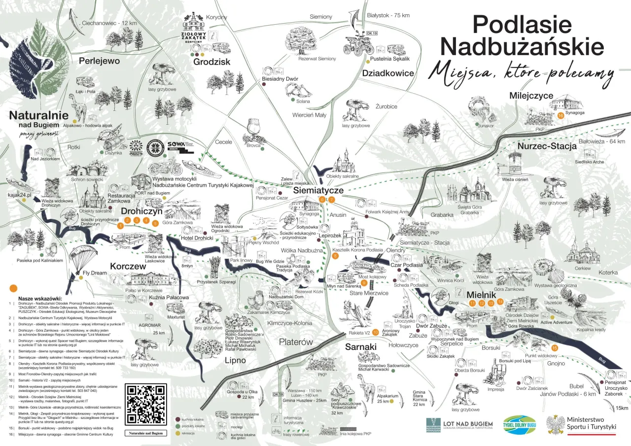Mapa jezior Podlasie