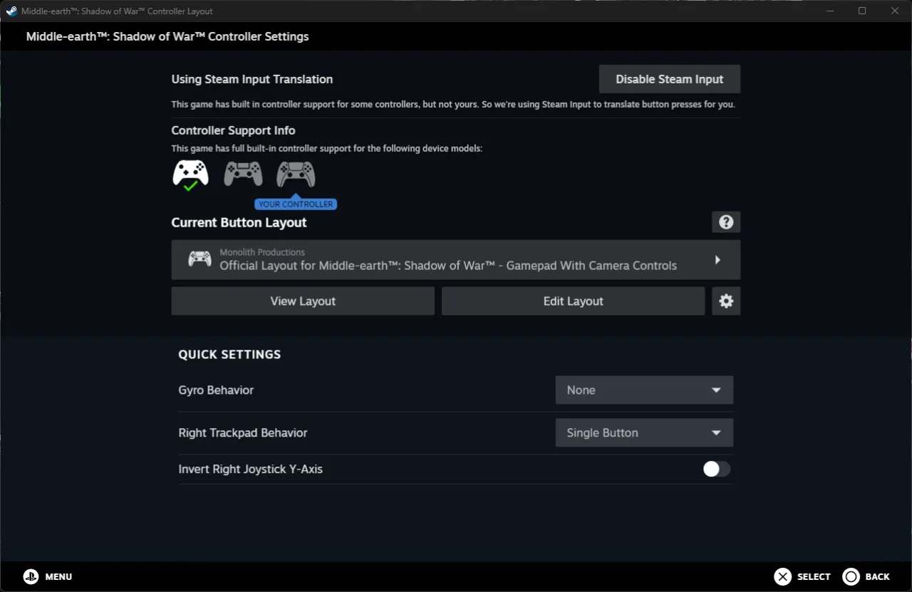 Ustawienia kontrolera Steam