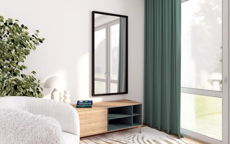 Lustro w salonie nad kanapą inspiracje