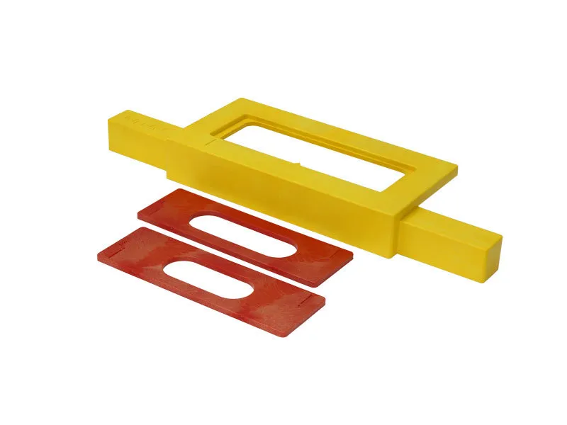 frezowanie gniazd pod zawiasy wpuszczane, szablon do zawias&oacute;w ukrytych