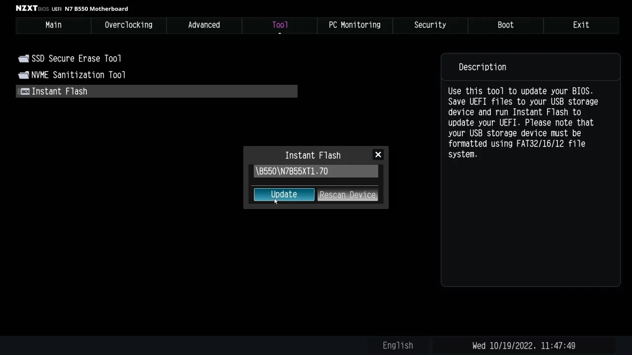 aktualizacja bios z pendrive
