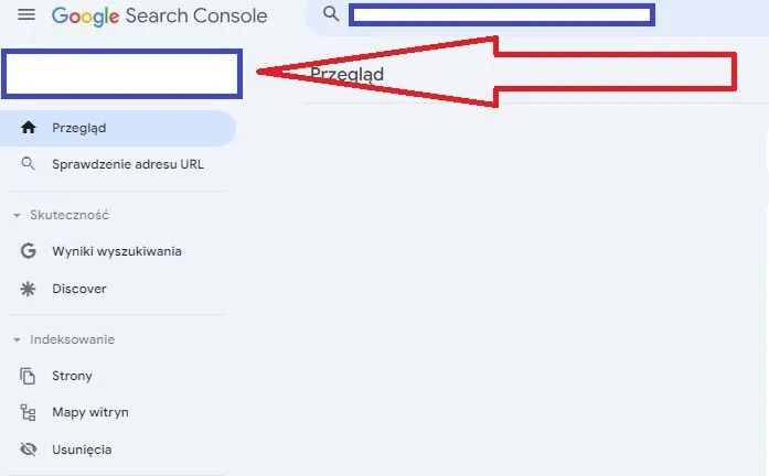 Google Search Console interfejs, dodawanie usługi