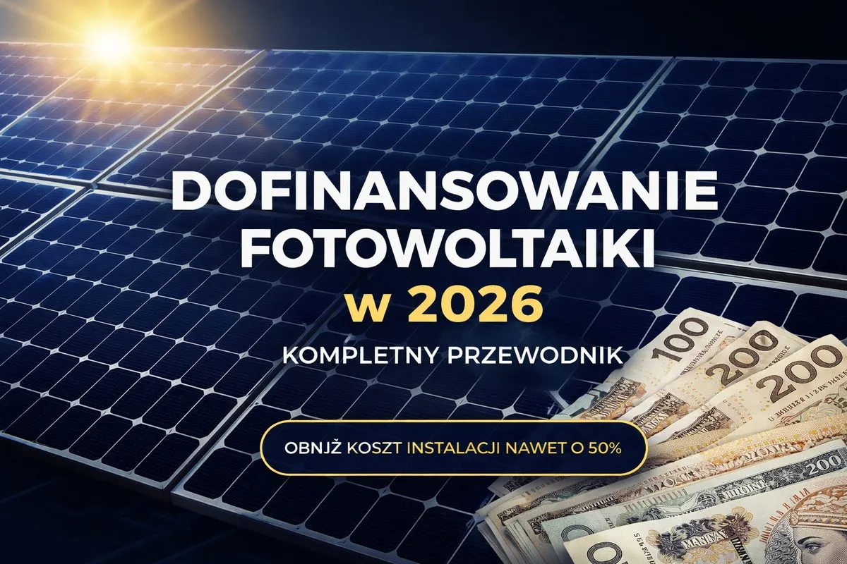 Dofinansowanie do fotowoltaiki w 2026. Kompletny przewodnik. Obniż koszt instalacji nawet o 50%.